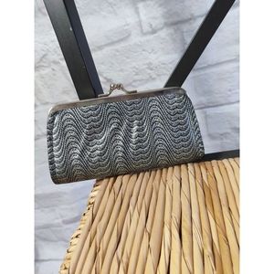 Small gray Silver Clutch Wallet